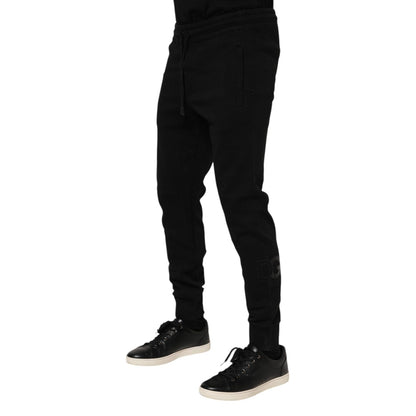 Dolce & Gabbana Black Cotton Jogger Jogging Men Trouser Pants