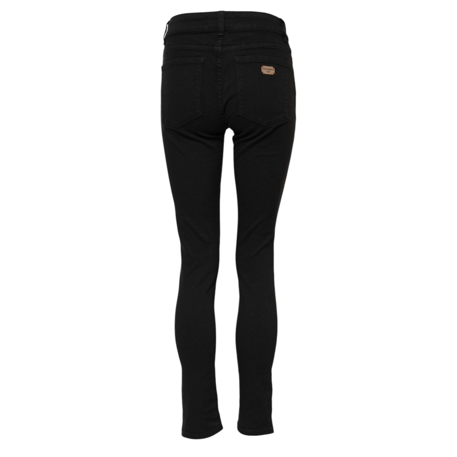 Dolce & Gabbana Black Cotton Mid Waist Skinny Denim Jeans