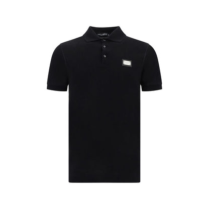 Dolce & Gabbana Black Cotton Polo Shirt