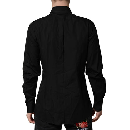 Dolce & Gabbana Black Crystal GOLD Formal Men Dress Shirt