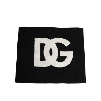 Dolce & Gabbana Black D&G Logo Cashmere Knitted Men One Size Scarf