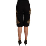 Dolce & Gabbana Black Lace Gold Baroque SPECIAL PIECE Shorts PAN72101-40