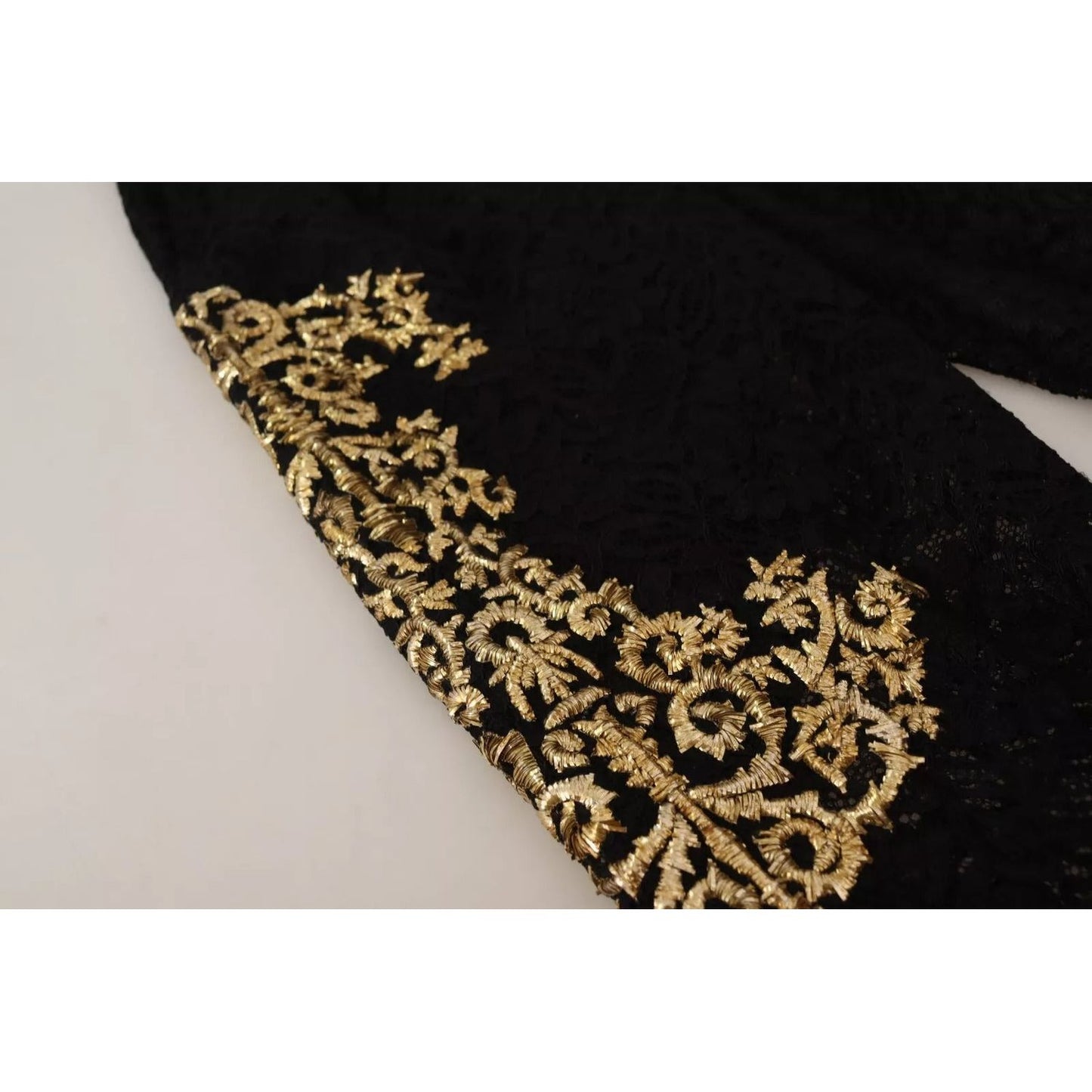 Dolce & Gabbana Black Lace Gold Baroque SPECIAL PIECE Shorts PAN72101-40