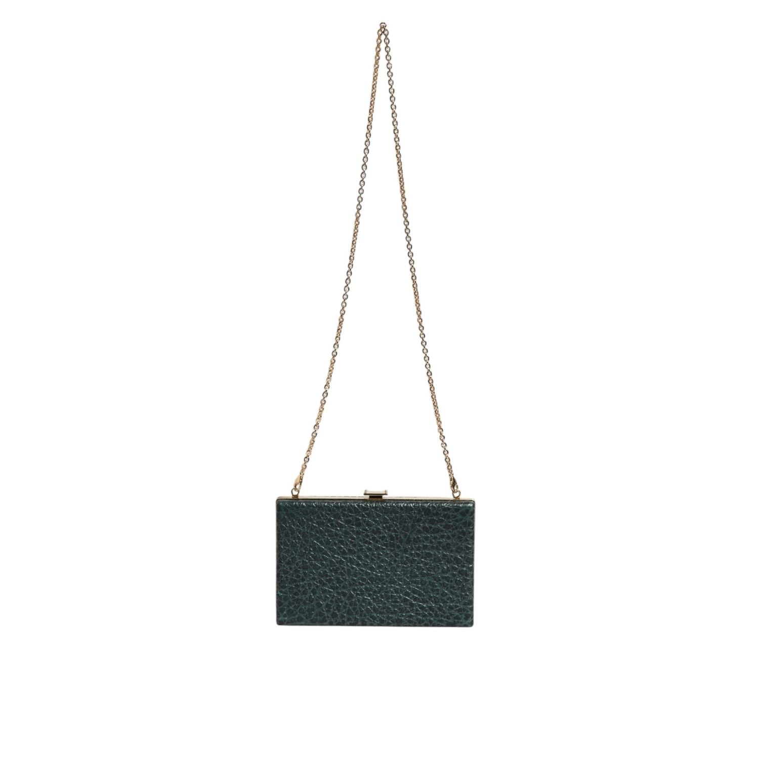 Dolce & Gabbana Black Leather Clutch Evening Crossbody Bag
