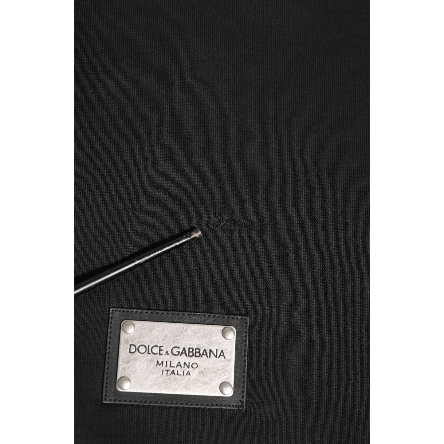 Dolce & Gabbana Black Logo Full Zip Hooded Men Sweatshirt Sweater