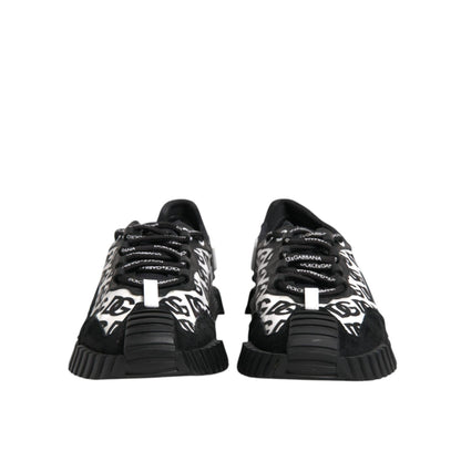 Dolce & Gabbana Black Logo Nylon Low Top NS1 Sneakers Shoes