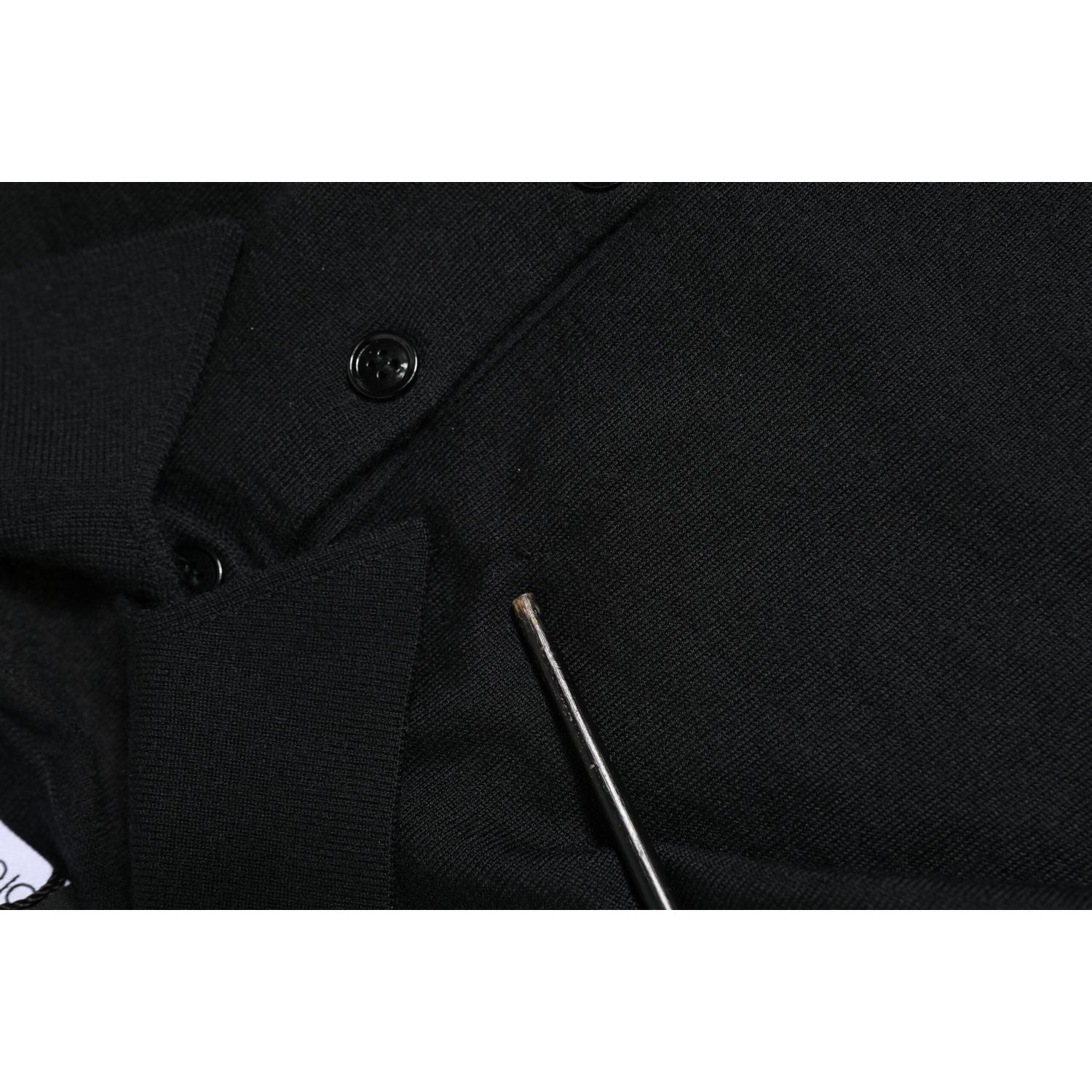 Dolce & Gabbana Black Logo Patch Collared Pullover Sweater