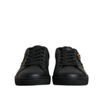 Dolce & Gabbana Black London Sacred Heart Men Sneakers Shoes, calf leather, rubber sole, lace-up, logo details, made in Italy