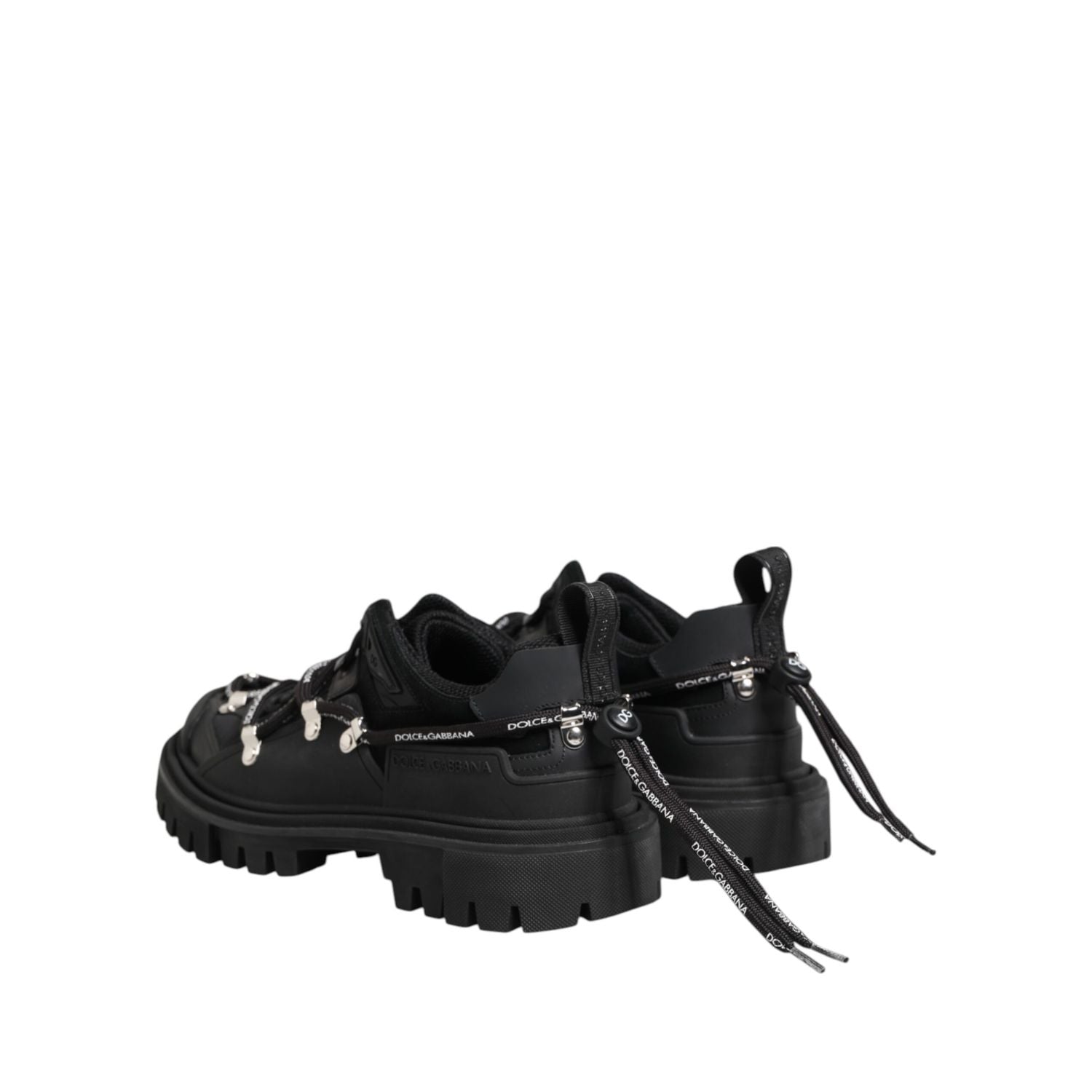 Dolce & Gabbana Black Low Top Lace Up Trekking Sneakers Shoes