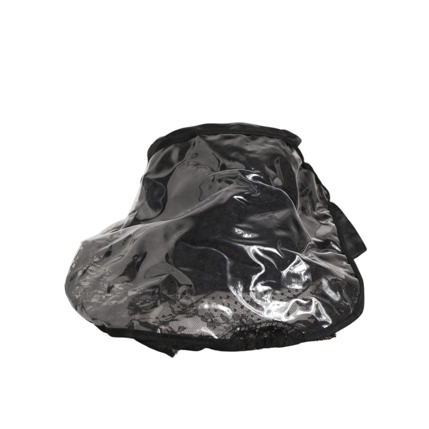 Dolce & Gabbana Black PVC Wide Brim Men Bucket Capello Hat