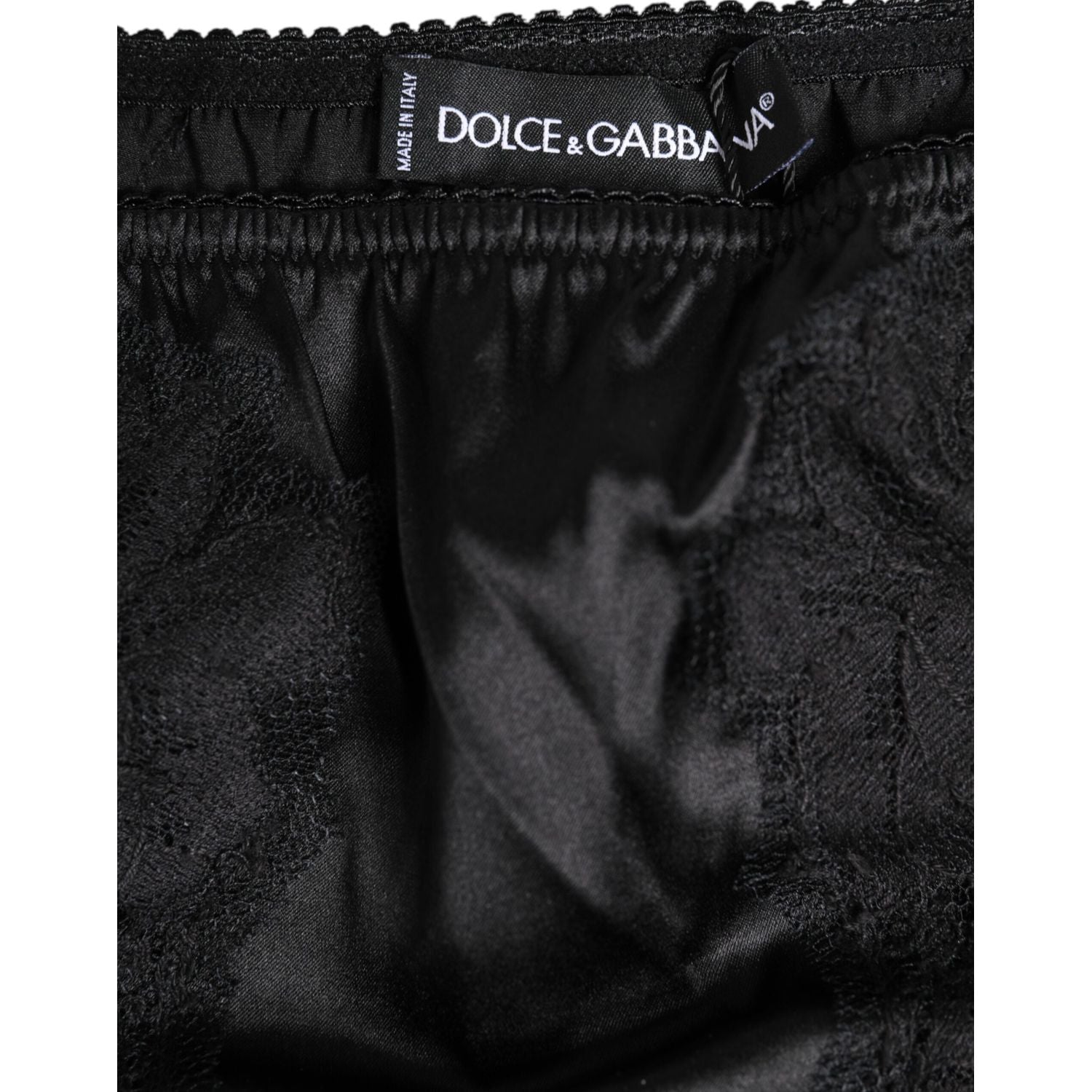 Dolce & Gabbana Black Silk Lace Stretch Bikini Panty Underwear