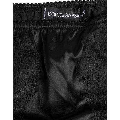 Dolce & Gabbana Black Silk Lace Stretch Bikini Panty Underwear