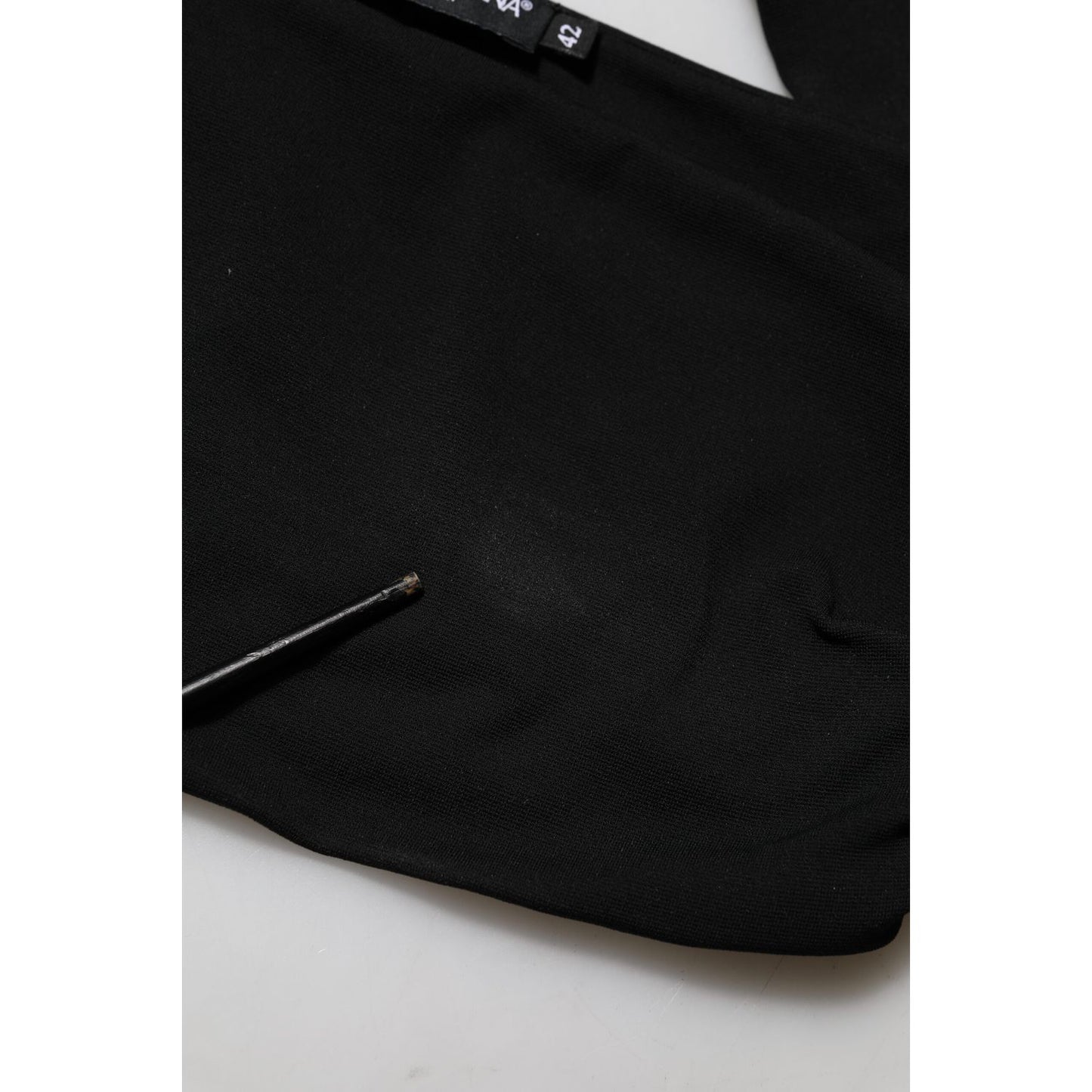 Dolce & Gabbana Black Viscose Halter Off Shoulder Cropped Top