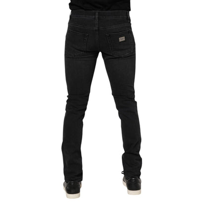 Dolce & Gabbana Black Washed Cotton Skinny Denim Jeans
