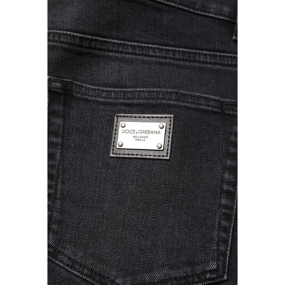 Dolce & Gabbana Black Washed Cotton Skinny Denim Jeans