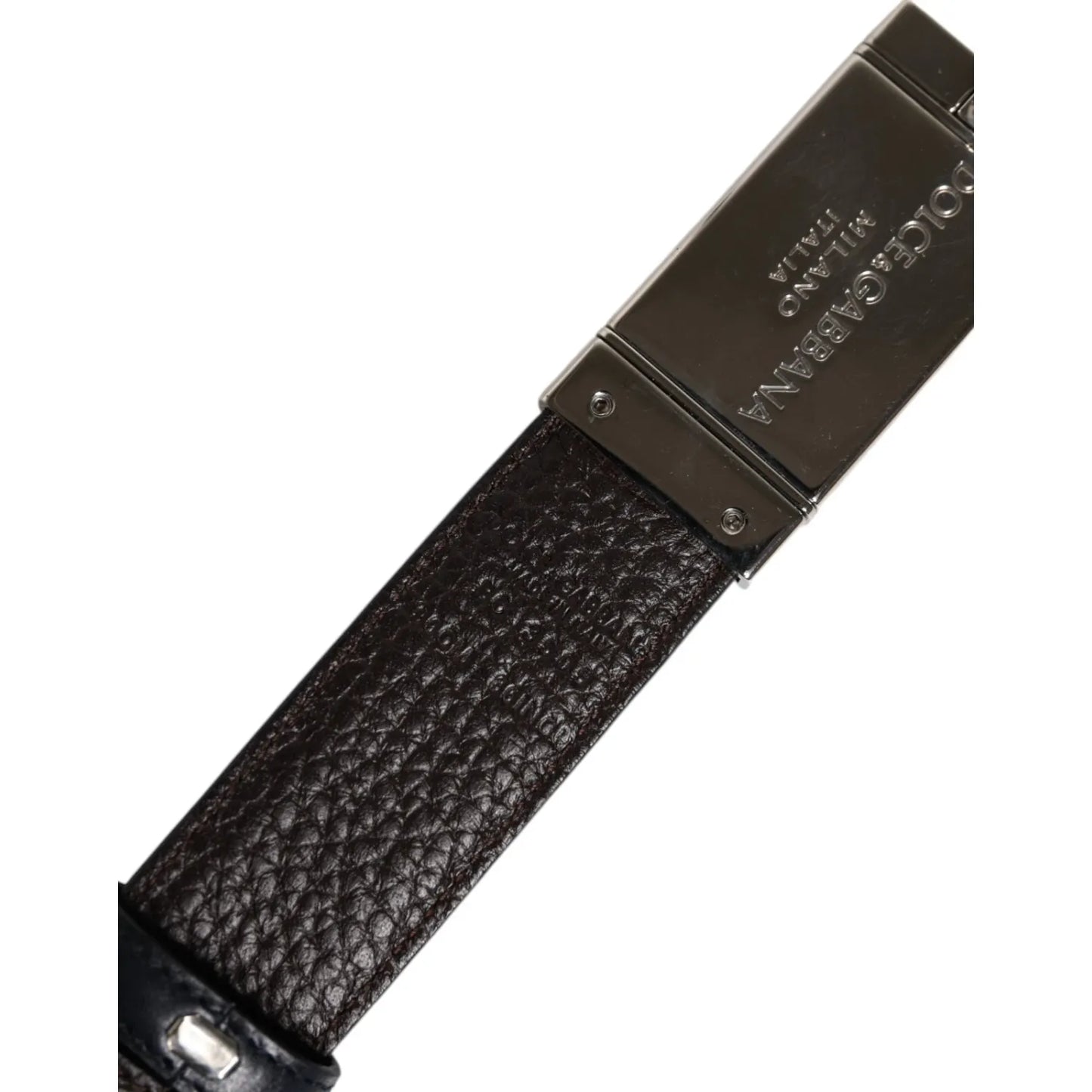 Dolce & Gabbana Blue Brown Leather Buckle Reversible Belt