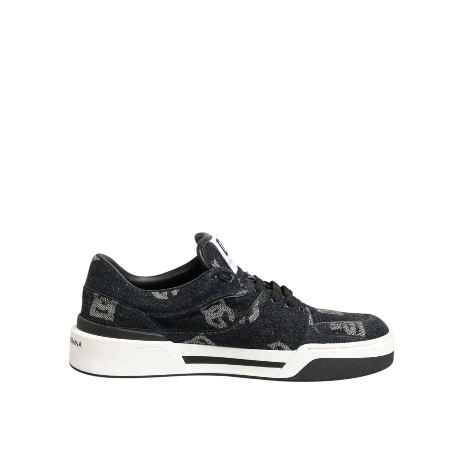 Dolce & Gabbana Blue Cotton Denim Logo Low Top Sneakers Shoes