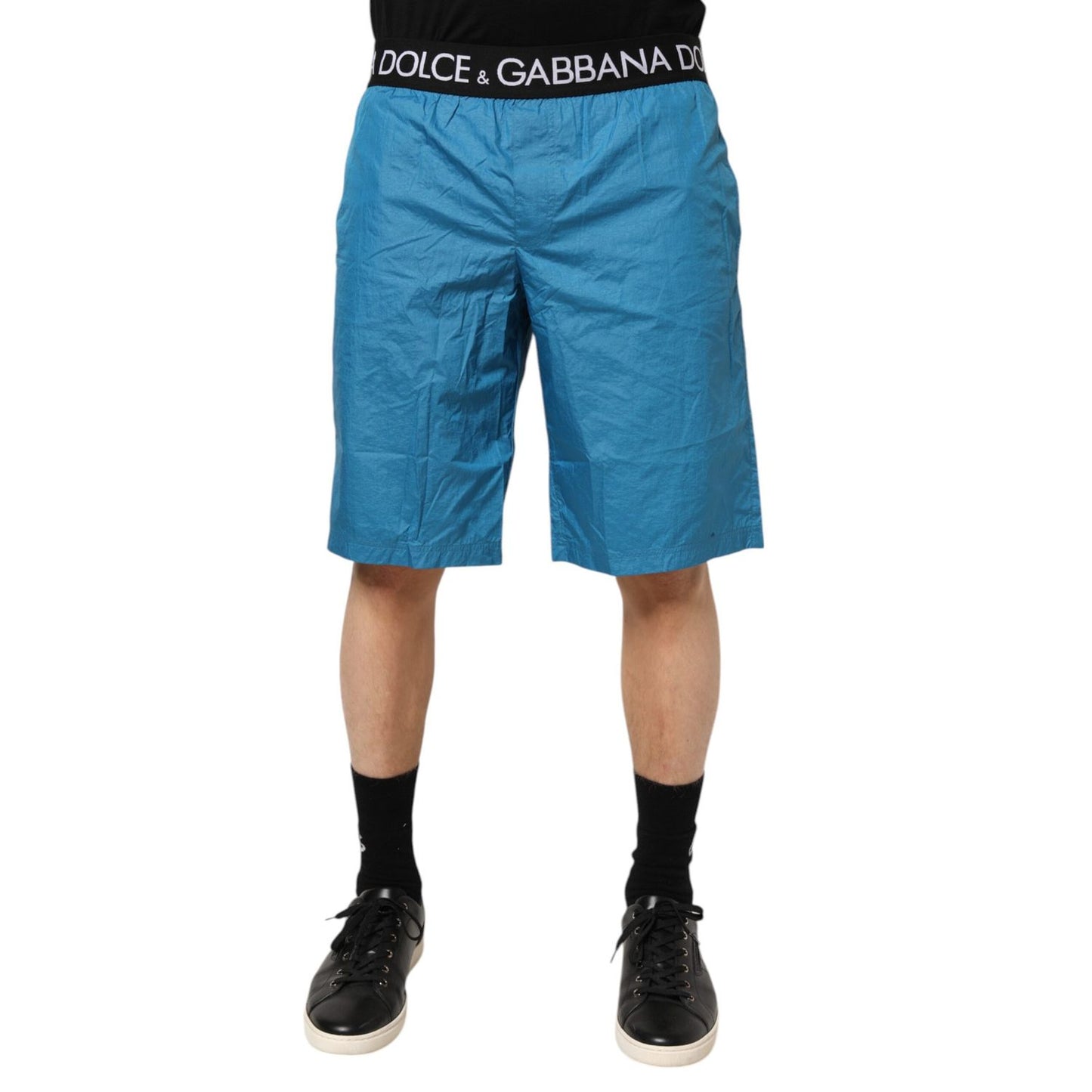 Dolce & Gabbana Blue Logo Waistband Beachwear Shorts Swimwear