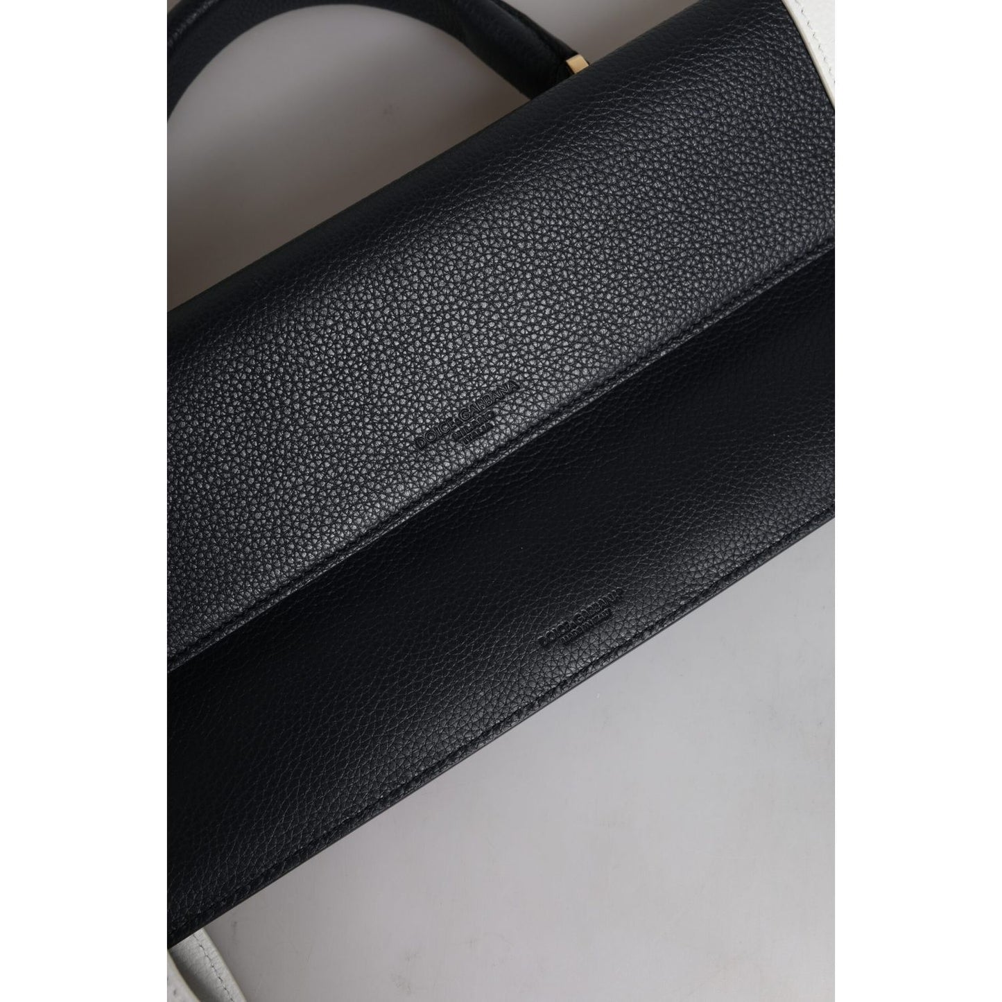 Dolce & Gabbana Blue White Calfskin Leather Crossbody Shoulder Bag