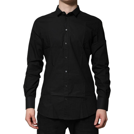 Dolce & Gabbana Black GOLD Long Sleeves Dress Formal Shirt 1728,67345645728,Black,Clothing,Dolce & Gabbana,IT39 | S,Material: 100% Cotton,Men,Men - Clothing,New with tags,Shirts - Men - Clothing Dolce & Gabbana TSH906788-39