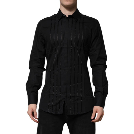Dolce & Gabbana Black GOLD Long Sleeves Men Formal Dress Shirt 1728,67345645728,Black,Clothing,Dolce & Gabbana,IT41 | L,Material: 100% Cotton,Men,Men - Clothing,New with tags,Shirts - Men - Clothing Dolce & Gabbana TSH906763-41