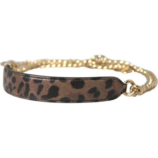 Dolce & Gabbana Brown Leopard Handbag Accessory Shoulder Strap Brown,Dolce & Gabbana,Leather Accessories - Women - Bags,Material: 100% Leather,New with tags,Women Dolce & Gabbana WMB308