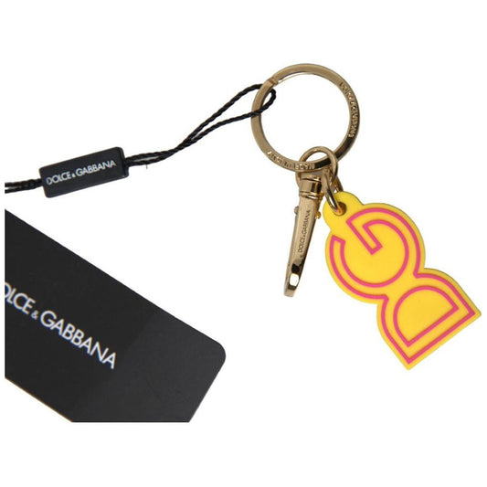 Dolce & Gabbana Chic Yellow Logo-Engraved Keychain 15% Steel,40% Rubber,5% Real Brass,Category-Accessories,Dolce & Gabbana,Gender-Women,Keychains - Women - Accessories,Material: 40% Zamak,New with tags,Subcategory-KeyChains,Women,Yellow Dolce & Gabbana SM