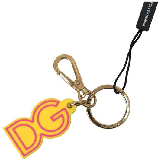 Dolce & Gabbana Chic Yellow Logo-Engraved Keychain 15% Steel,40% Rubber,5% Real Brass,Category-Accessories,Dolce & Gabbana,Gender-Women,Keychains - Women - Accessories,Material: 40% Zamak,New with tags,Subcategory-KeyChains,Women,Yellow Dolce & Gabbana SM