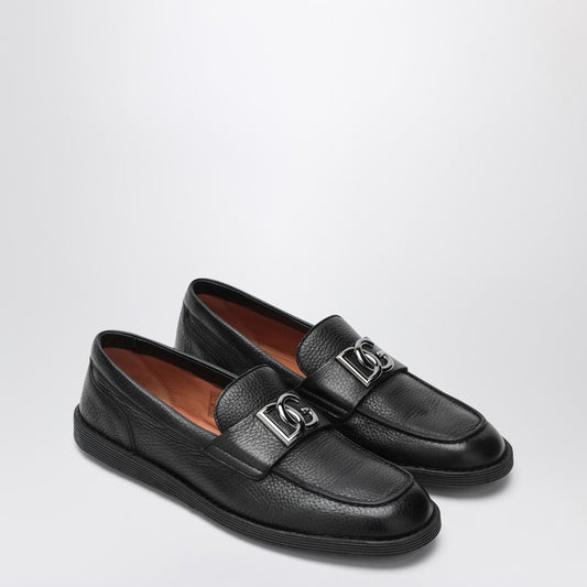 Dolce & Gabbana Dolce&Gabbana Black leather loafers with DG logo LDin,Women,Women > Shoes,Women > Shoes > Flat Shoes,Yes Eu Dolce & Gabbana A50601A8034/R_DOLCE-80999_600