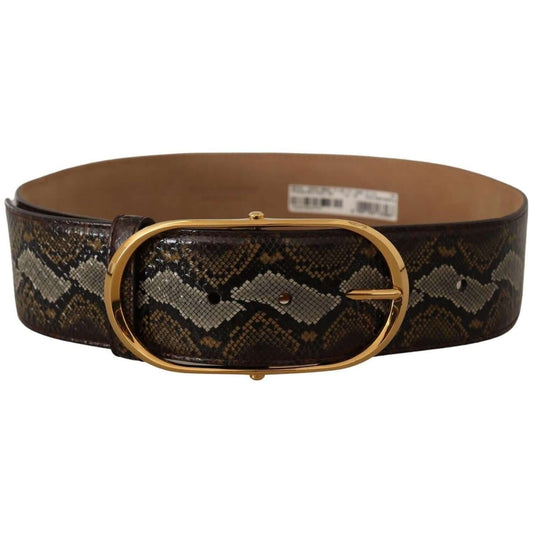 Dolce & Gabbana Elegant Gold Oval Buckle Leather Belt 1728,67345645728,80 cm / 32 Inches,Belts - Women - Accessories,Brown,Dolce & Gabbana,Material: 100% Leather,New with tags,Women Dolce & Gabbana BEL8360 - 80