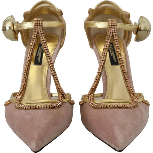 Dolce & Gabbana Elegant Pink Crystal Pumps with High Heels 1728,67345645728,Dolce & Gabbana,EU36/US5.5,Material: Retina Gros Grain,New with tags,Pink,Pumps - Women - Shoes,Women Dolce & Gabbana LA10020 - 36
