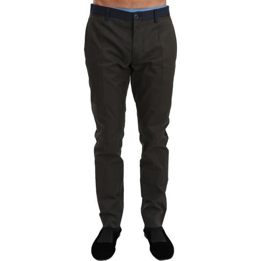Dolce & Gabbana Elegant Slim Fit Striped Casual Pants 1728,67465543840,Clothing,Dolce & Gabbana,Gray,IT50 | L,Jeans & Pants - Men - Clothing,Material: 69% Cotton 31% Nylon,Men,Men - Clothing,New with tags Dolce & Gabbana PAN70980-IT50/L-FBB-257