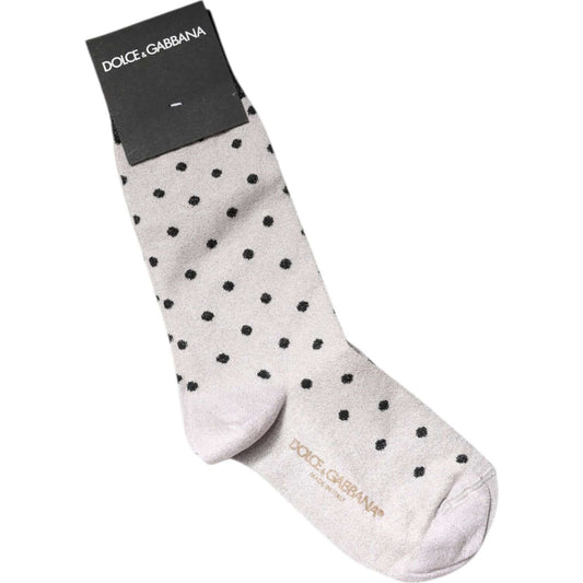Dolce & Gabbana Gray Viscose Stretch Dotted Socks 1728,67345645728,Dolce & Gabbana,Gray,Material: 61% Viscose 26% Nylon 10% Polyester 3% Elastane,New with tags,Other - Women - Accessories,S,Women Dolce & Gabbana SCS2254-S