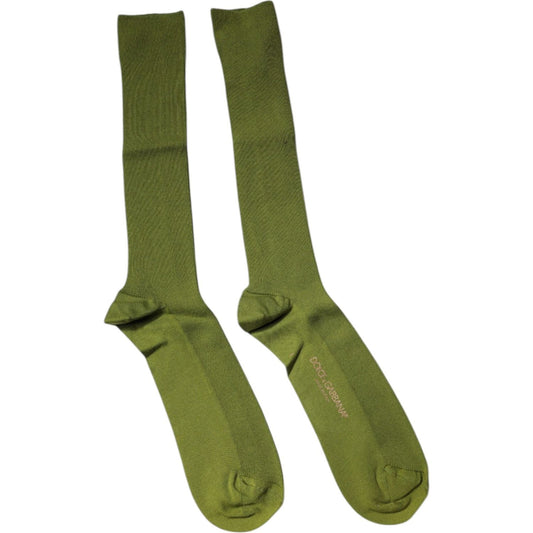 Dolce & Gabbana Green Cotton Logo Over The Calf Socks 1728,67345645728,Accessories,Dolce & Gabbana,Green,L,Material: 100% Cotton,Men,Men - Accessories,New with tags,Socks - Men - Accessories Dolce & Gabbana SCS2231-L