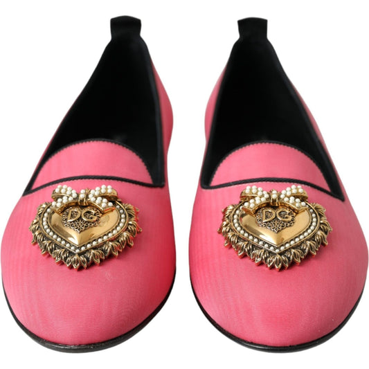 Dolce & Gabbana Pink Velvet Slip On Loafers Flats Shoes 1728,67345645728,Dolce & Gabbana,EU38.5/US8,Flat Shoes - Women - Shoes,Material: 61% Silk 20% Viscose 20% Cotton (velvet),New with tags,Pink Dolce & Gabbana LA11140-38.5