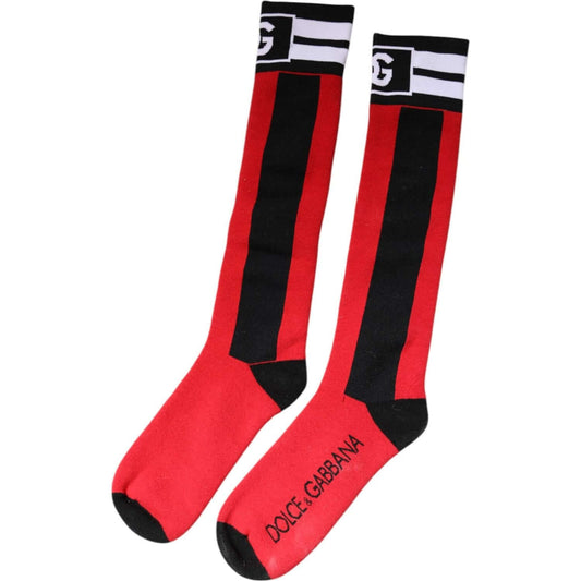 Dolce & Gabbana Red Cotton Stretch Printed Socks 1728,67345645728,Dolce & Gabbana,L,Material: 73% Cotton 25% Nylon 2% Elastane,New with tags,Other - Women - Accessories,Red,Women Dolce & Gabbana SCS2255-L