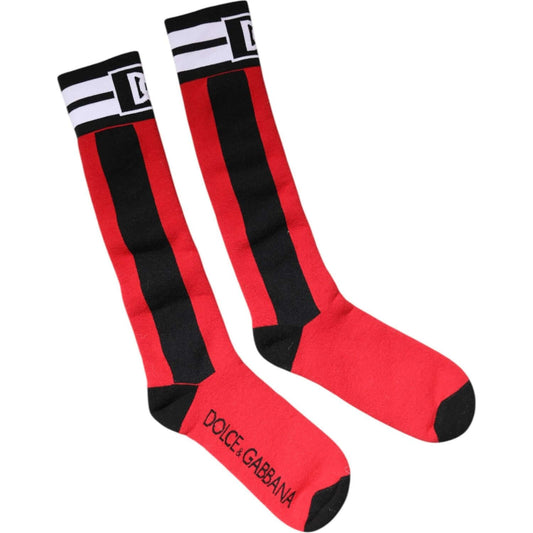 Dolce & Gabbana Red Cotton Stretch Printed Socks 1728,67345645728,Dolce & Gabbana,L,Material: 73% Cotton 25% Nylon 2% Elastane,New with tags,Other - Women - Accessories,Red,Women Dolce & Gabbana SCS2255-L