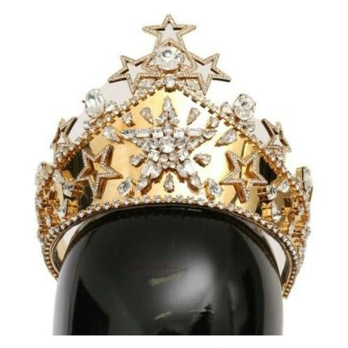 Dolce & Gabbana Regal Crystal Diadem Gold Tiara Category-Accessories,crystals,Dolce & Gabbana,Gender-Women,Gold,Headbands - Women - Accessories,Material: Brass,New with tags,Subcategory-Headbands,Women Dolce & Gabbana SMY98888