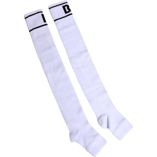 Dolce & Gabbana White Cotton DG Logo Print Open Toe Socks 1728,67345645728,Accessories,Dolce & Gabbana,Material: 69% Cotton 29% Polyester 2% Elastane,Men,Men - Accessories,New with tags,Socks - Men - Accessories,White Dolce & Gabbana SCS2237