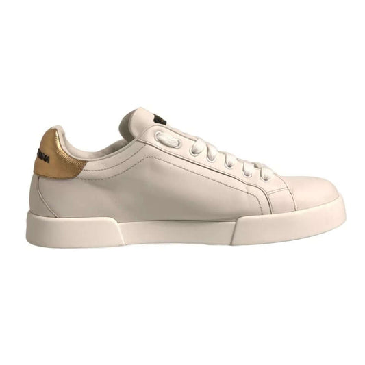 Dolce & Gabbana White Crown Patch Portofino Sneakers Shoes 1728,67345645728,Dolce & Gabbana,EU39.5/US6.5,Material: 100% Calfskin,Men,Preowned / Defect,Sneakers - Men - Shoes,White Dolce & Gabbana MV6850-43.5