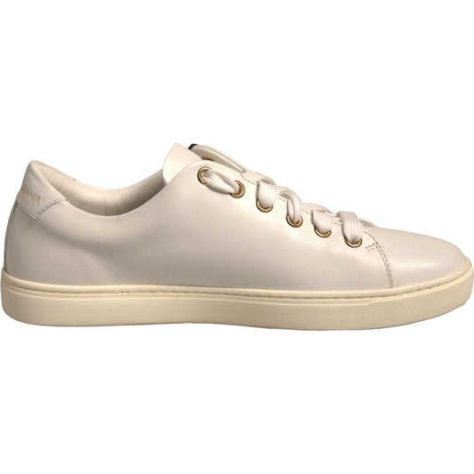 Dolce & Gabbana White Leather Gold Red Heart Sneakers Shoes 1728,67345645728,Dolce & Gabbana,EU36/US6,Material: 100% Calfskin Leather,Preowned / Defect,Sneakers - Women - Shoes,White,Women Dolce & Gabbana LA12318-36