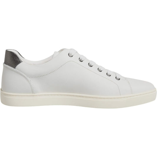 Dolce & Gabbana White Leather Heart Embellished Sneakers Shoes 1728,67345645728,Dolce & Gabbana,EU 41 | US 8,Material: 100% Calf Leather,Preowned / Defect,Sneakers - Men - Shoes,White,Women Dolce & Gabbana MV7039#5-41