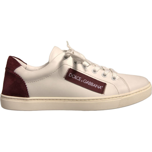 Dolce & Gabbana White Suede Leather Low Top Sneakers Shoes 1728,67345645728,Dolce & Gabbana,EU37.5/US7,Material: 100% Calfskin Leather,Preowned / Defect,Sneakers - Women - Shoes,White,Women Dolce & Gabbana LA12378-37.5