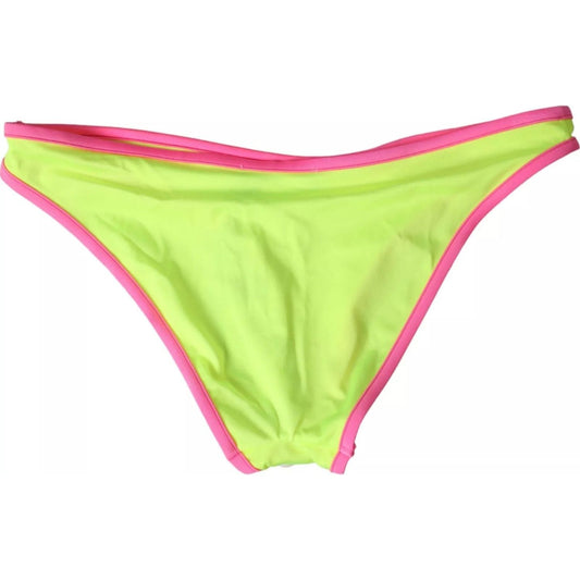 Dolce & Gabbana Yellow Pink Nylon Swimwear Bottom Beachwear Bikini 1728,67345645728,Dolce & Gabbana,IT4 | L,IT5 | XL,Material: 80% Nylon 20% Elastane,New with tags,Swimwear - Women - Clothing,Women,Yellow Dolce & Gabbana BIK1798-4