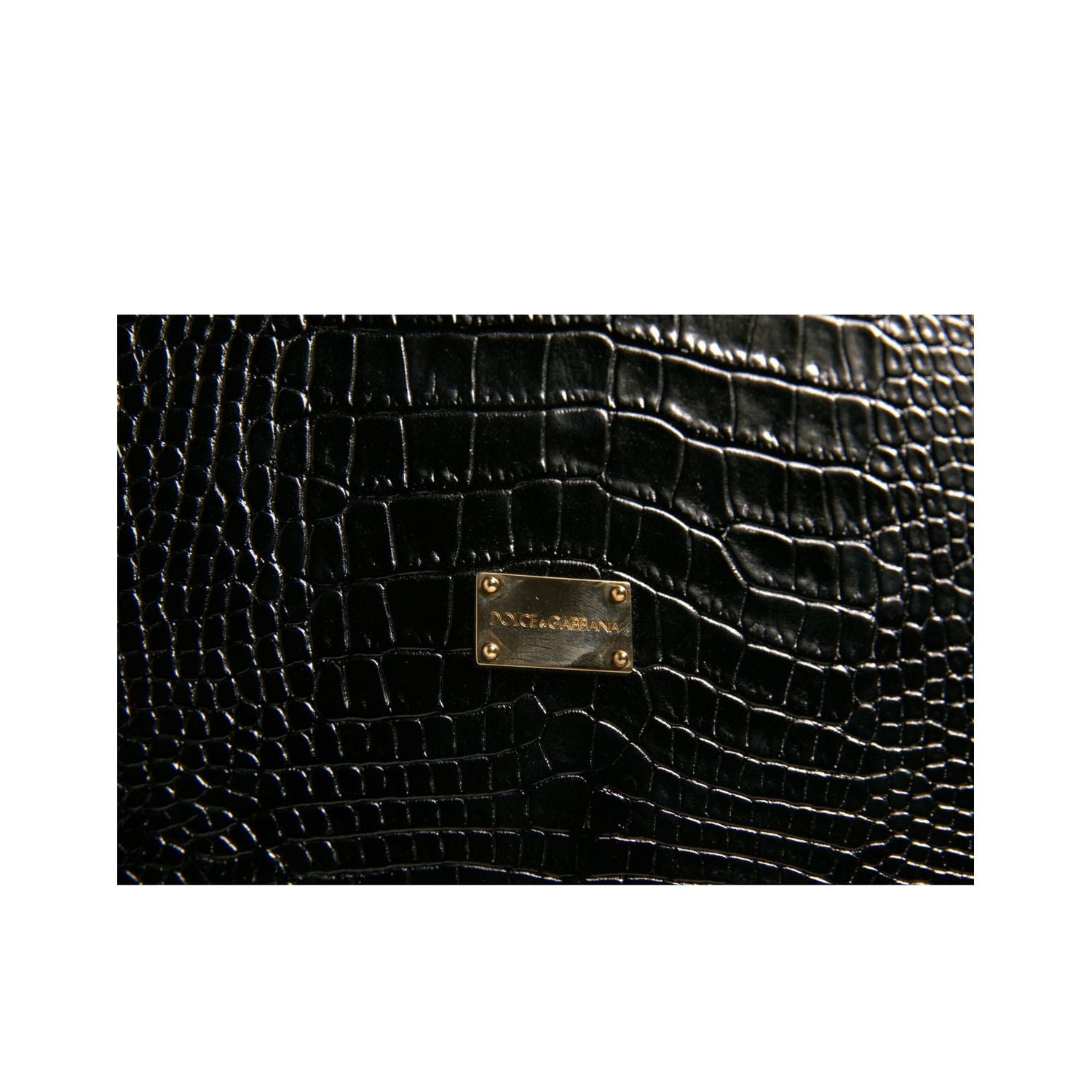 Dolce & Gabbana Elegant Black Leather Logo Plaque Holder Catalogue Case