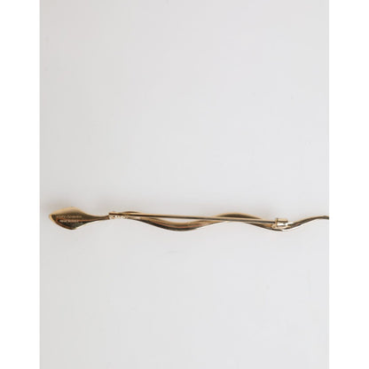 Dolce & Gabbana Gold Brass Red Crystal Spilla Serpente Mens Brooch Pin