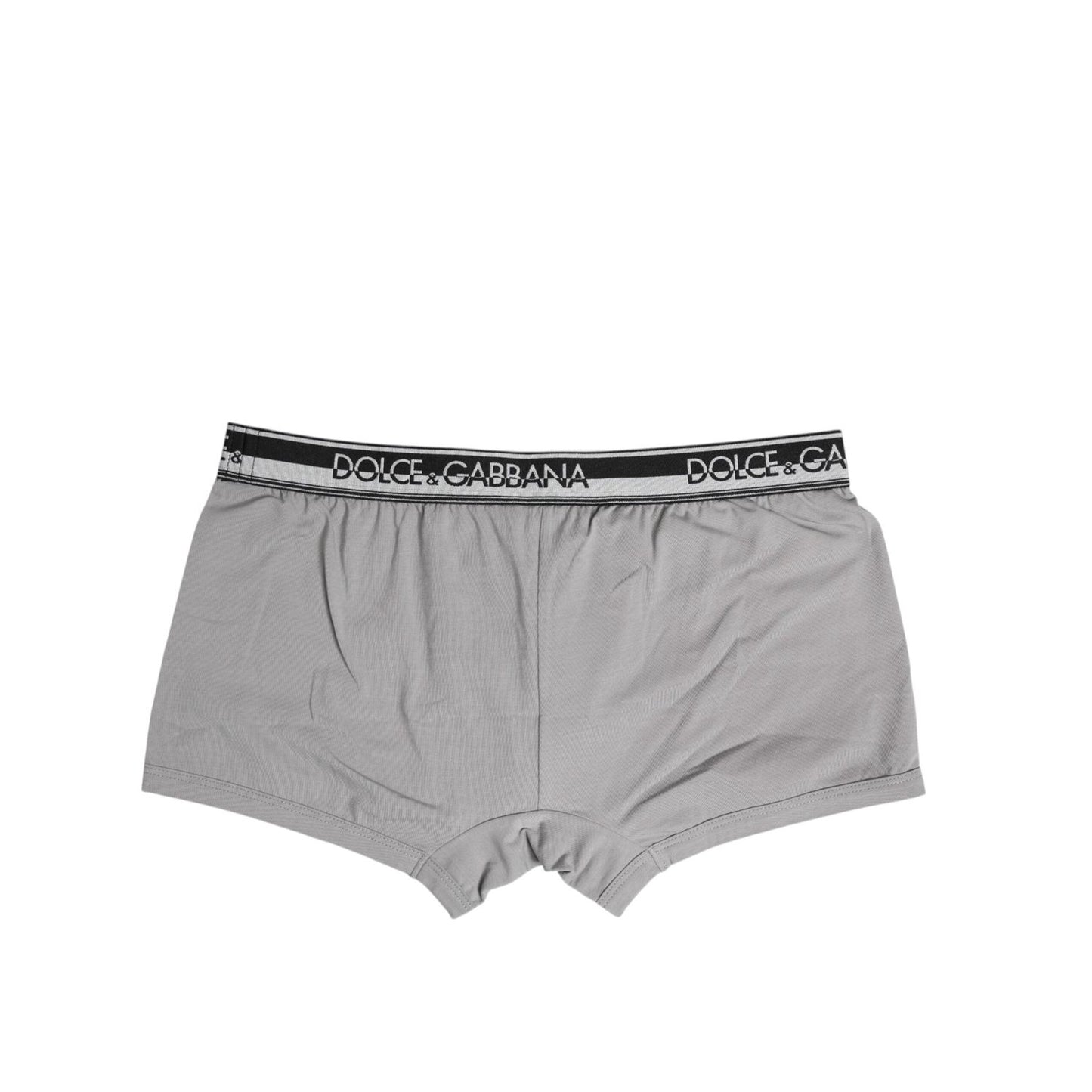 Dolce & Gabbana Gray Cotton Stretch Regular Boxer Underwear BIK1706-4