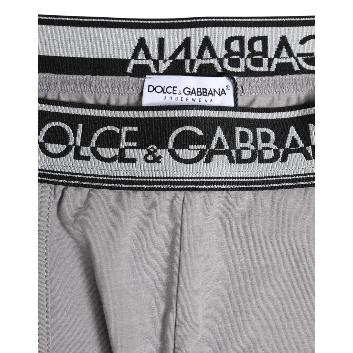 Dolce & Gabbana Gray Cotton Stretch Regular Boxer Underwear BIK1706-4