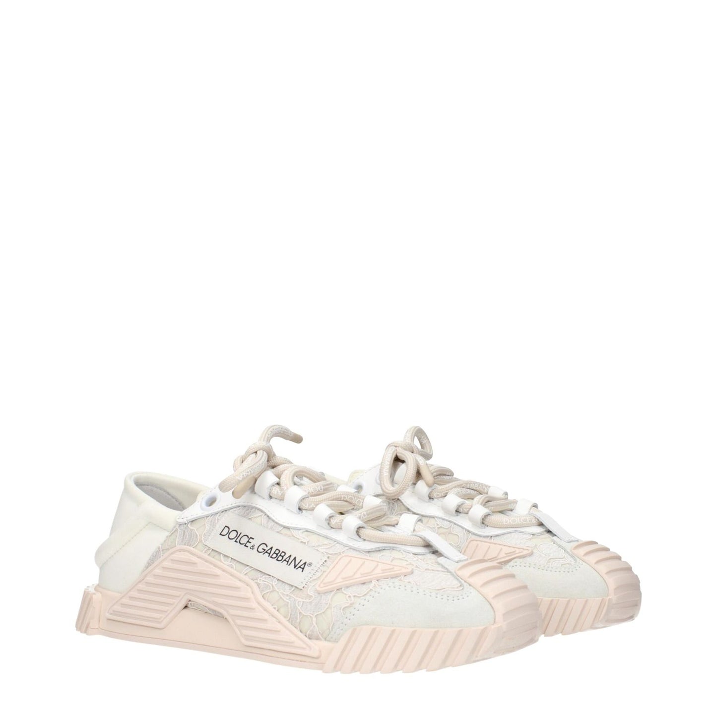 Dolce & Gabbana Gray Fabric Sneakers with front and side logo detailing.