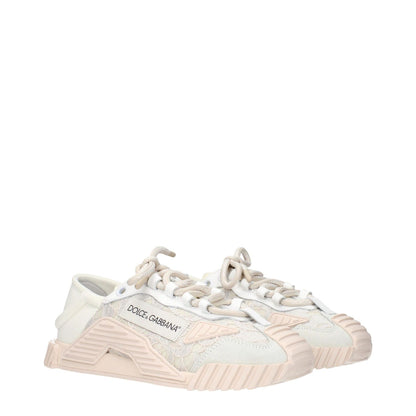 Dolce & Gabbana Gray Fabric Sneakers with front and side logo detailing.